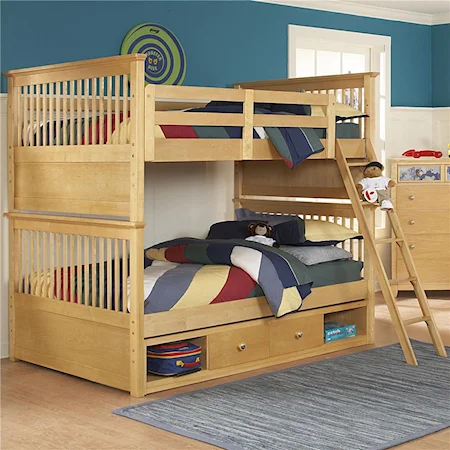 Twin Over Twin Bunk Bed With Under Bed Storage Drawers